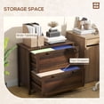 thumbnail image 3 of 2 Drawer Filing Cabinet with Lock, Brown Melamine Particleboard Office Storage Cabinet with Adjustable Rails for Letter, A4, Legal Files, Printer Stand for Home Office & Study, 3 of 7