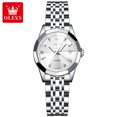 thumbnail image 1 of OLEVS Quartz Watch for Women Solid Stainless Steel Strap Rhombus Design Elegant Ladies Wristwatch Bracelet Necklace Gift Box Set, 1 of 1