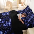 thumbnail image 5 of Homewish Spooky Skull 7-Piece King Bedding,Navy Floral King Bed in a Bag,Halloween Bed Set,Black Reversible, 5 of 8