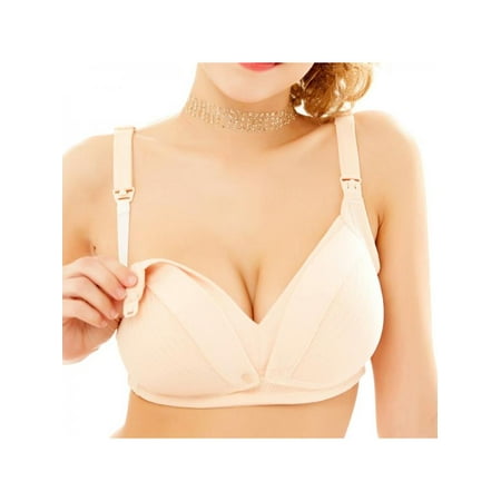 

Women Nursing Bra Wire Free Front Open Cotton Breastfeeding Seamless Bra