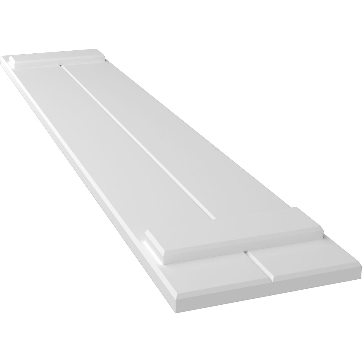 Ekena Millwork 10 3/4"W x 66"H True Fit PVC Two Board Joined Board-n-Batten Shutters, Unfinished (Per Pair - Hardware Not Included)