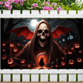 thumbnail image 2 of Gothic Design Halloween Banner Skeleton Decoration Spooky Night Graveyard Scene for Party Decor Haunted House Theme, 2 of 9