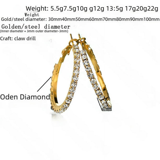Tendencia de moda pendientes circulares exagerados pendientes redondos de diamantes de gran tamaño joyería nupcial una generación de cabello, buen material