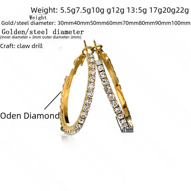 Tendencia de moda pendientes circulares exagerados pendientes redondos de diamantes de gran tamaño joyería nupcial una generación de cabello, buen material