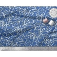 thumbnail image 3 of Soimoi Blue Poly Georgette Fabric Blocks Block Printed Fabric 1 Yard 42 Inch Wide, 3 of 3