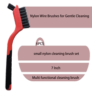 XDMTWLKJ Nylon Cleaning Brush Set, 6 Pcs, Non-Scratch Soft Bristles for Delicate Surfaces