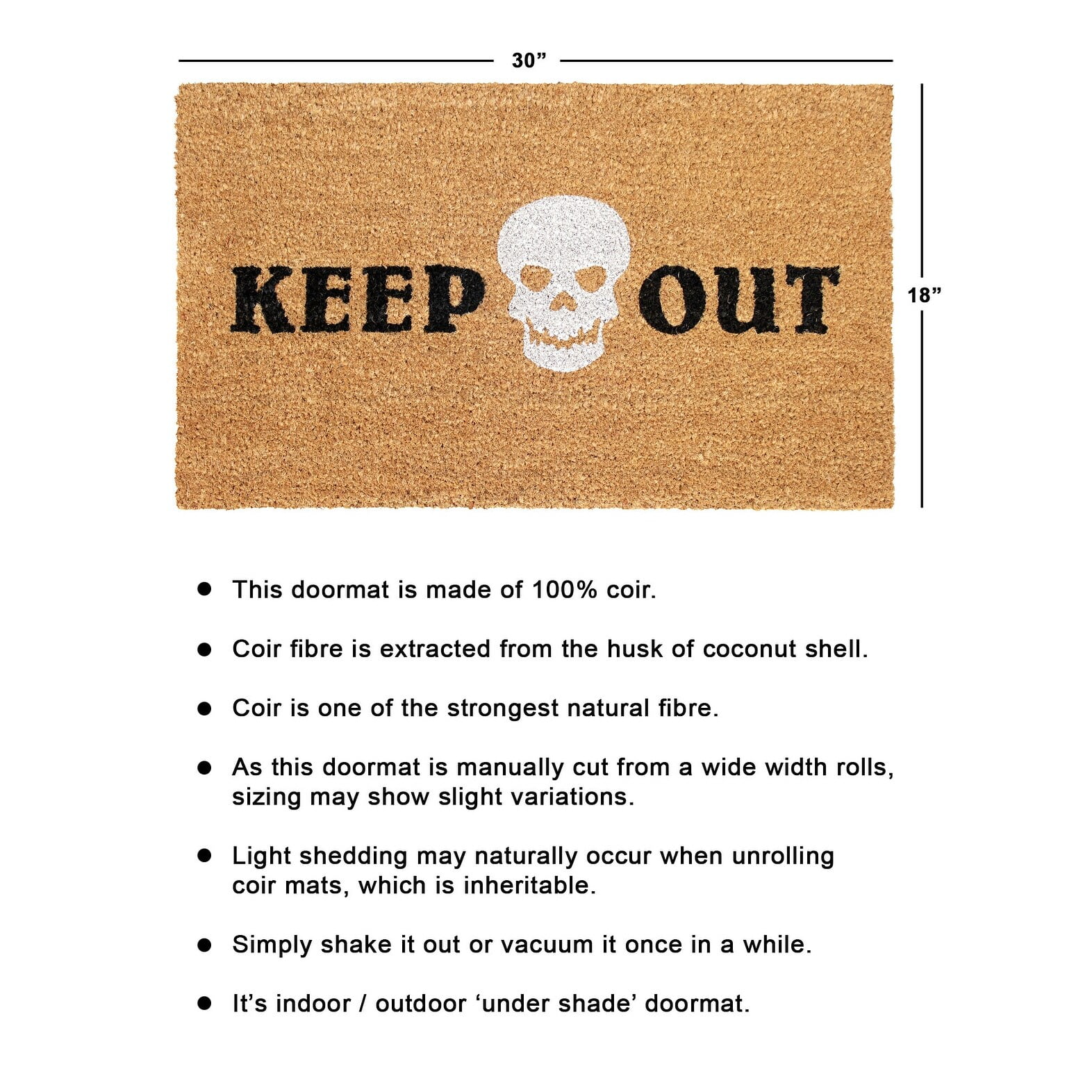 RugSmith Multi Machine Tufted Keep out Doormat, 18" x 30"