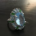 thumbnail image 3 of Luxury Women Faux Emerald Aquamarine Flower Ring Wedding Party Jewelry Creative Gift Handy and professional, 3 of 3