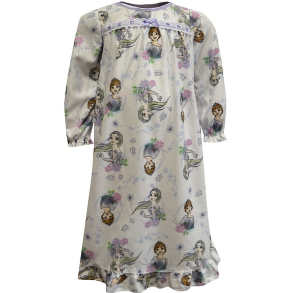 American Marketing Enterprises INC Girls Disney Frozen Anna and Elsa Traditional Flannel Toddler Nightgown (2T)