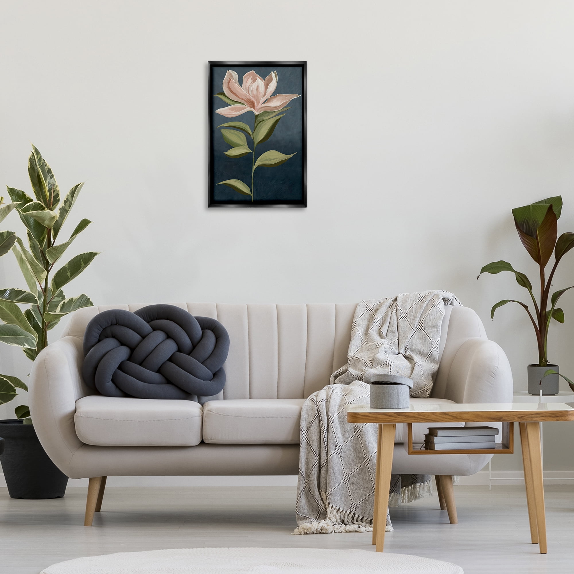 Stupell Industries Pink Iris Petals Plants & Flowers Painting Black Floater Framed Canvas Art Print Wall Art, 17 x 25