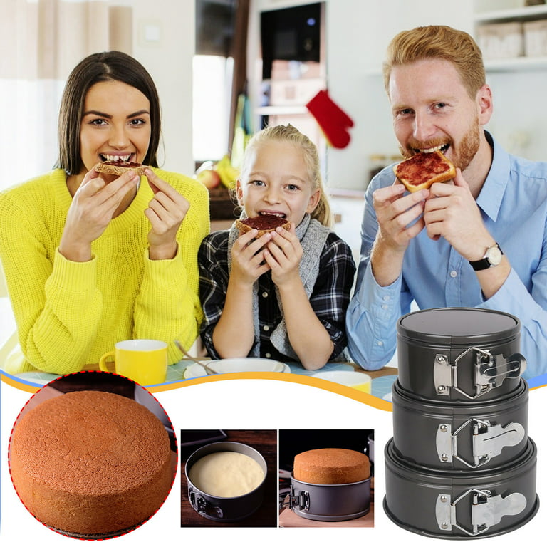 1/2pcs, Round Cake Pan With Removable Bottom 4, Round Cake Pan, Removable  Loose Bottom Nonstick & Quick Release Coated Chiffon Baking Pans For Oven