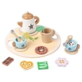 thumbnail image 2 of Up to 40% off Gifts Oefntac Toys Simulated Tea Set for Pretend Play Wooden Afternoons Tea Toy with Tray Pastels Style Social Interaction Set, 2 of 7