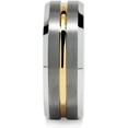 thumbnail image 4 of GHSDFBB Tungsten Rings for Men Two Tone Silver Wedding Bands Gold Grooved Matte Finish Size 6-16, 4 of 6