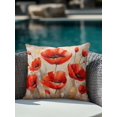 thumbnail image 4 of Waterproof Outdoor Throw Pillows with Inserts 18"x18", Red Spring Floral Soft Decorative Pillowcases for Couch Bedroom, Summer Botanical Watercolor Vintage Pillow Covers for Sofa Living Room, 4 of 8