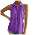 thumbnail image 3 of Women Sleeveless Button Down Shirts Chiffon for Work and Casual Occasions, 3 of 6