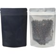 thumbnail image 4 of Matte Black Stand Up Clear Mylar Pack Heat Seal Zipper Bag Grocery for Zip Resealable Airtight Aluminum Lock Food Storage Pouches with Window (50, 6x9.3 inch), 4 of 5