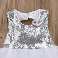 thumbnail image 4 of Robe de Bal pour Bébé Fille Sans Manches Dos Nu Robe en Tulle Patchwork à Paillettes Robe de Princesse Formelle, 4 of 5