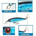 thumbnail image 5 of 2pc 3D Sinking Bionic Minnow Fishing Lure with Artificial feather hook Laser Eyes Treble Hook - 90mm, 7g Artificial Hard Bait for Outdoor Fishing, 5 of 10