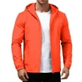 thumbnail image 3 of Dwelliawo Men's Jackets Windbreaker Running Waterproof Softshell Jackets Casual Cycling Outdoor Jacket Lightweight Rain Zip Up Coat with Pocket Clearance Saffron L, 3 of 7