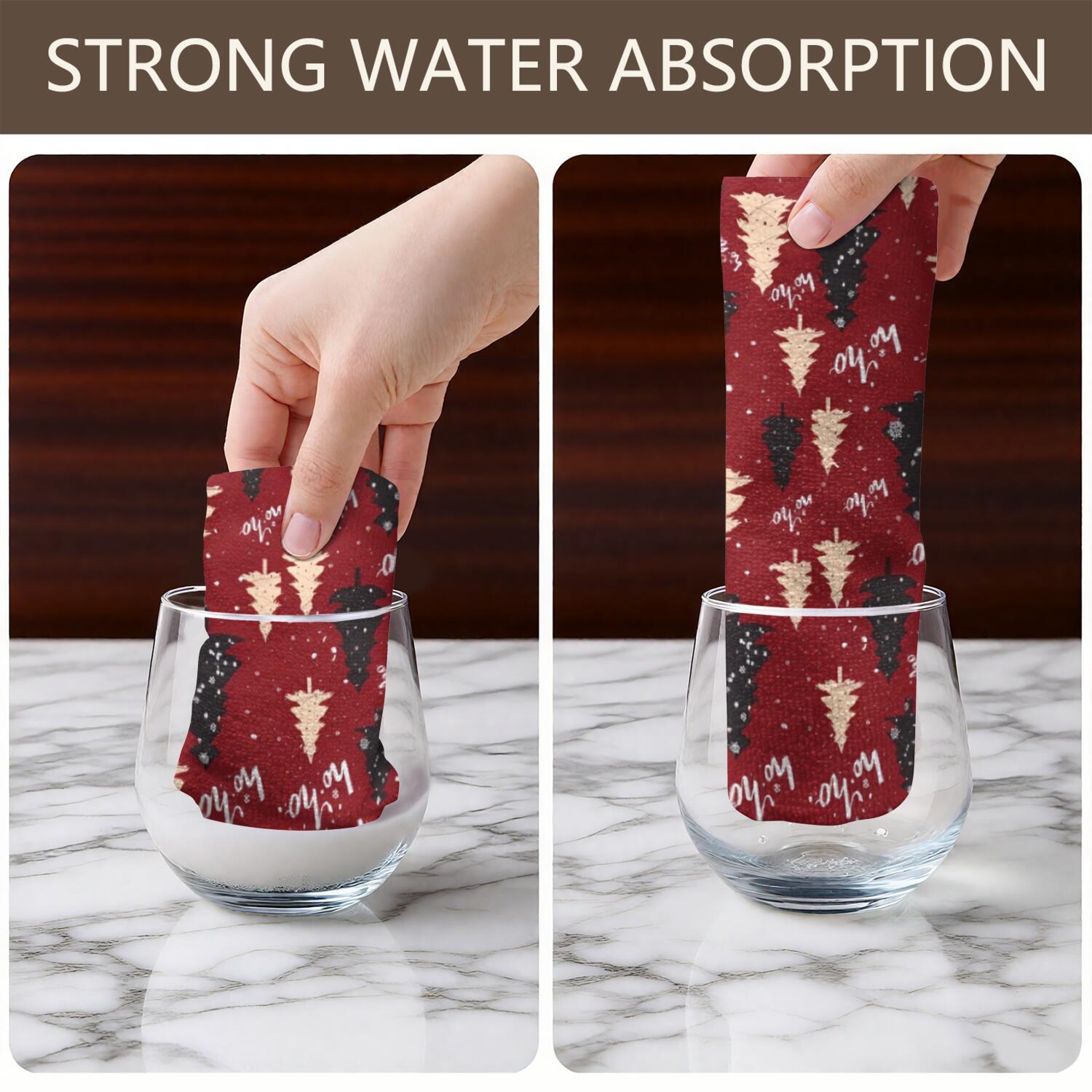 6 Pcs Funny Kitchen Towels,Red Christmas Tree Pattern Microfiber Dish Towels,Kitchen Tea Towels,Kitchen Towel Set (18" X 26")