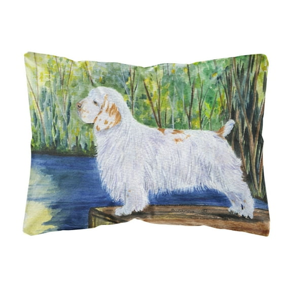 Carolines Treasures SS8261PW1216 Clumber Spaniel Decorative Canvas Fabric Pillow, Large, Multicolor