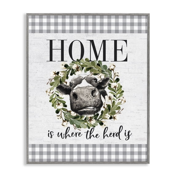 Stupell Industries French Country Home's Where the Herd Is Gray Framed Giclee Art, 16 x 20, by Lettered and Lined
