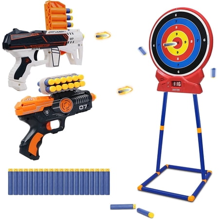 Beefunni Shooting Game Toy for kids Digital Targets with 2 Foam Dart Blaster Outdoor Game Toys Gifts for 8-12 Year Old Boys