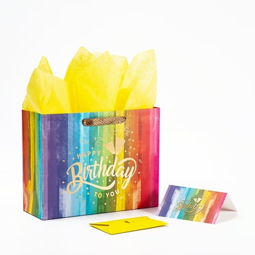 MIXMECY 13" 16.5" Large and Extra Large Gift bags for Birthday Party with Tissue Paper, Card，Surprise envelope