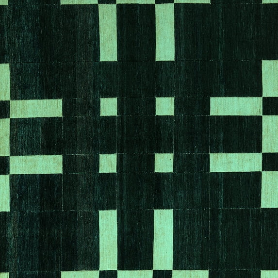 Ahgly Company Indoor Square Abstract Turquoise Blue Modern Area Rugs, 3' Square