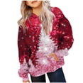 thumbnail image 2 of YUNAFFT Girls & Boys Christmas Print Hooded Sweatshirts With Pockets Soft Stretch Long Sleeve Casual Pullover For 2-12 Years, 2 of 6