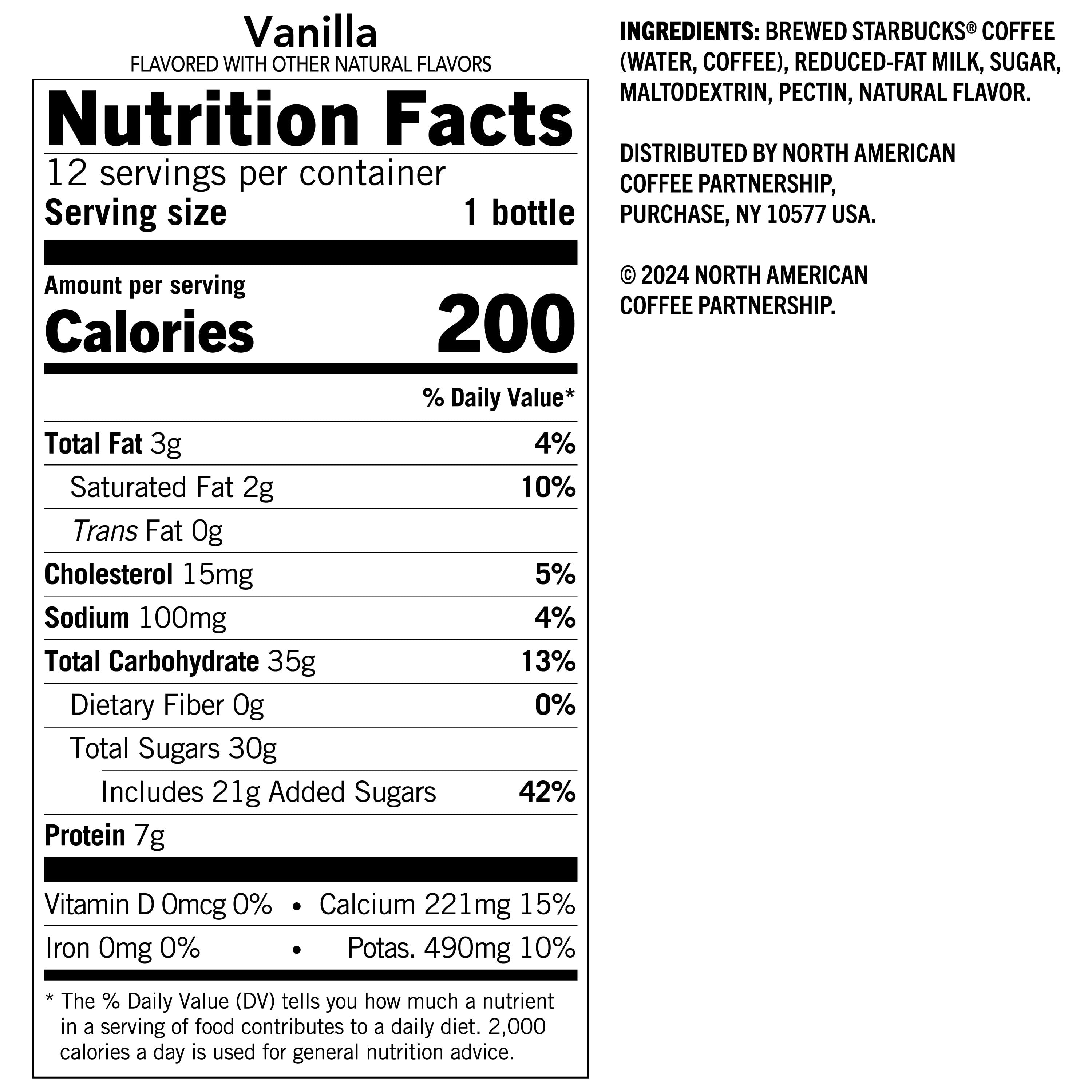 Starbucks Frappuccino Vanilla Iced Coffee Drink, 9.5 fl oz 12 Pack Bottles
