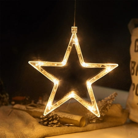 

LED Christmas Lights with Suction Cup for Windows Hanging Christmas Decoration Lights for Doors Window Glass Christmas D