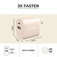 thumbnail image 4 of Velvet USB C Wall Charger Block 20W PD, Liquipel Powertek Type C Fast Charging Cube, Phone Wall Power Adapter with Foldable Plug, Compatible with iPhone, iPad, iWatch, Galaxy, Android, Pixel, Tablet, 4 of 7