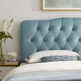 thumbnail image 4 of Contemporary Modern Urban Designer Bedroom King Size Tufted Headboard, Velvet Fabric, Light Blue, 4 of 4