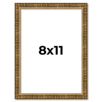 8x11 Frame Gold Kingsley Distressed Solid Wood Picture Frame Width 0.75 Inches | Interior Frame