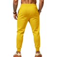 thumbnail image 5 of Men's Tapered Jogger Sweatpants, Drawstring Elastic Waist Outdoor Working Pants, Fall Slim Fit Solid Color Casual Trousers with Pockets Yellow 3XL, 5 of 5