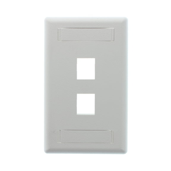 Hubbell IFP12W 2-Port Rear-Loading Single Gang Face-Plate, White