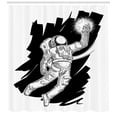 thumbnail image 3 of Ambesonne Astronaut Shower Curtain, Grabbing Star Sketch, 69"Wx75"L, Black White, 3 of 3