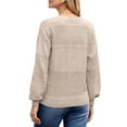 thumbnail image 4 of UVN Sweaters for Women Casual V Neck Long Sleeve Pullover Winter Lightweight Crochet Hollow Out Knit Jumper, 4 of 8
