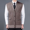 thumbnail image 6 of WREESH Fashion Vest Zip-Up Sleeveless Cardigan Men's S Sleeveless Garment Comfortable Breathable V-Neck Blouses Tops Sweater Coffee, 6 of 6
