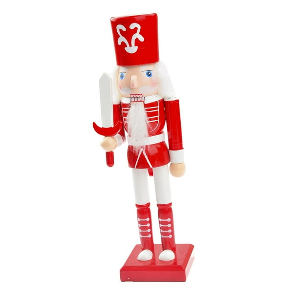 Soldados Cascanueces de Navidad Juguetes Manualidades Decoración Festiva Muñeco Cascanueces Navideño sosteniendo espada