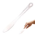 thumbnail image 2 of Embossed Stainless Steel Steak Knife, 8.43X0.75 inch Serrated Table Cutlery, Household Dinner Utensil, Decorative Handle Table Knife, Reusable Dining Tool, Kitchen Food Serving Silverware, 2 of 4