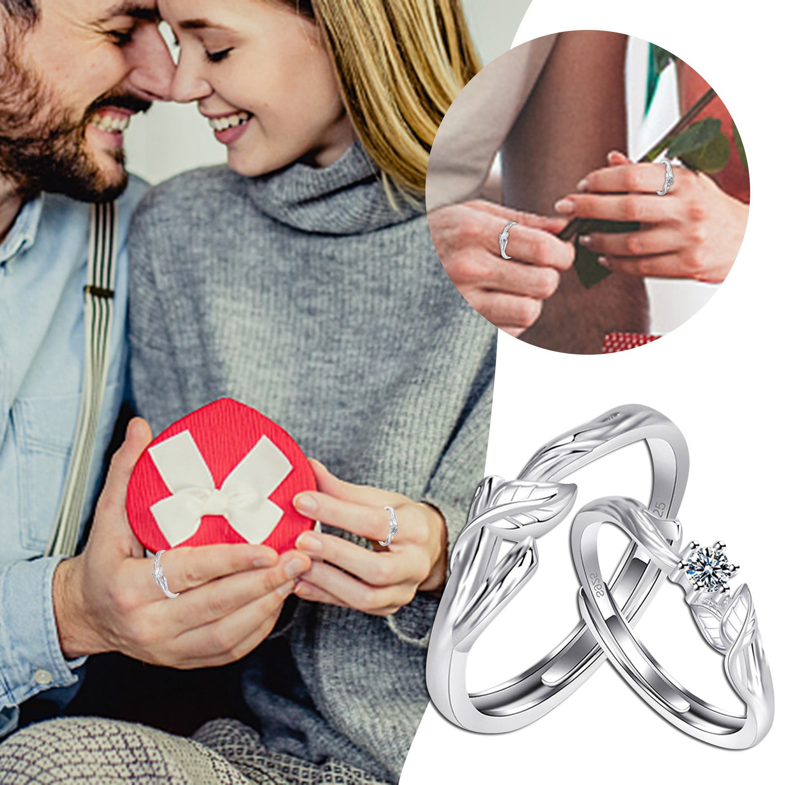 Interlocking Couple Promise Rings Set for Women and Men, Simple Cute  Wedding Ring Band in 925 Sterling Silver, Matching His and Hers Jewelry for  Couples [MR-1277] - $65.00 : iDream Jewelry