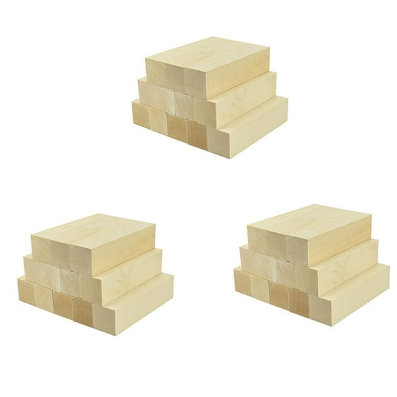 36X Whittling and Carving Wood Blocks Unfinished Basswood Set for Beginners