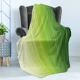 thumbnail image 4 of Sage Soft Flannel Fleece Throw Blanket, Ombre Style Composition with Color Shades and Vertical Digital Stripes, Cozy Plush for Indoor and Outdoor Use, 50" x 60", Green Pale Green White, by Ambesonne, 4 of 5