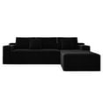 thumbnail image 6 of Aukfa 104" Modular Cloud Sectional Sofa with Right-Facing Chaise, Plush Corduroy Upholstered Deep Seat Couch, No Assembly Required for Living Room/Bedroom/Apartment, Black, 6 of 8