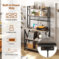 thumbnail image 6 of Renwick 5-Tier Industrial Kitchen Baker's Rack with LED Light and Power Outlets, Gray, 6 of 10