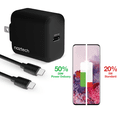 thumbnail image 2 of Cargador de pared Naztech de 20W más USB C a USB C Negro, 2 of 10