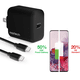 thumbnail image 2 of Cargador de pared Naztech de 20W más USB C a USB C Negro, 2 of 10