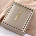 thumbnail image 2 of GKNET Women's Fashion Delicate Jewelry Cubic Zircon Gold Ballet dancer Pendant Necklace 1PC, 2 of 6
